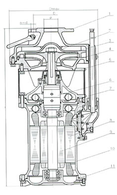 QYF潜水电泵结构简图