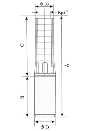 SP17不锈钢多级深井潜水电泵外形尺寸图