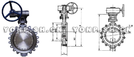 D315 WF/D330 WF美标不锈钢蝶阀外形尺寸图