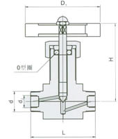 QJ-5内外双螺纹不锈钢截止阀外形尺寸图