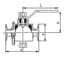 卫生级不锈钢球阀 结构图
