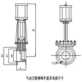 ZYH673气动不锈钢闸阀结构图