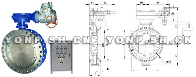 DV942X/H电动调速蝶阀外形尺寸图