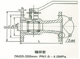 QZ41M/QJ41M一体式浮动球阀结构图
