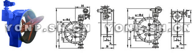 翻板式法兰蝶阀外形尺寸图