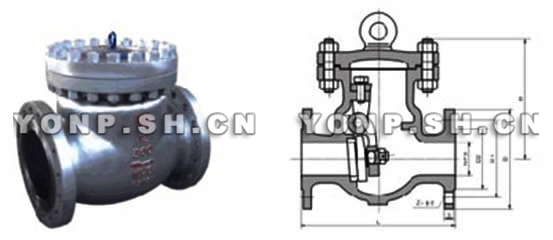 DH44Y低温法兰止回阀外形尺寸图