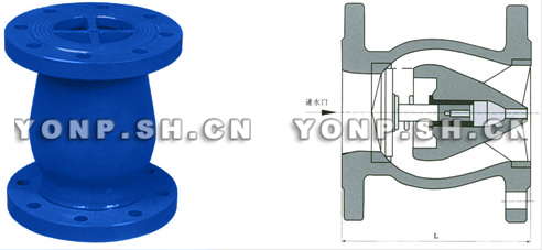 DRVZ静音法兰止回阀外形尺寸图