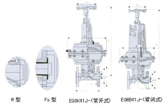  EG6K/B41J-6/10/16型 气动衬胶隔膜阀、气动衬氟隔膜阀 外形尺寸图