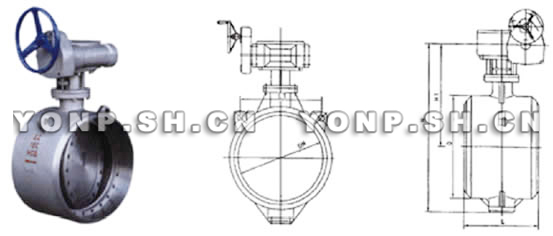 ED（3/6/9）63H-10/16/25/40C、P、R对焊高温蝶阀外形尺寸图