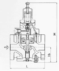 GP-1000系列活塞式蒸汽减压阀外形尺寸图
