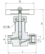 QJ-2气动管路截止阀外形尺寸图