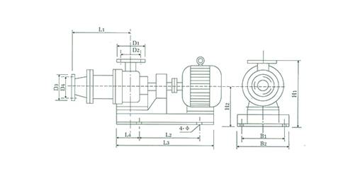 I-1B型浓浆泵安装尺寸