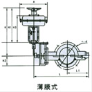 气动薄膜流量调节蝶阀外形尺寸图3