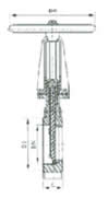 PZ43N/Y/F-10/16R美标刀形闸阀外形尺寸图1