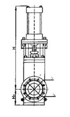 GZ643TC陶瓷干灰明杆闸阀结构图 