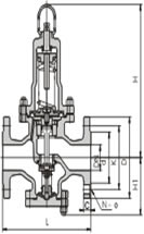 Y42X直接作用膜片式弹簧减压阀外形尺寸图