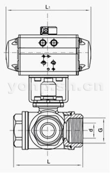 Q614/5F气动丝口三通球阀