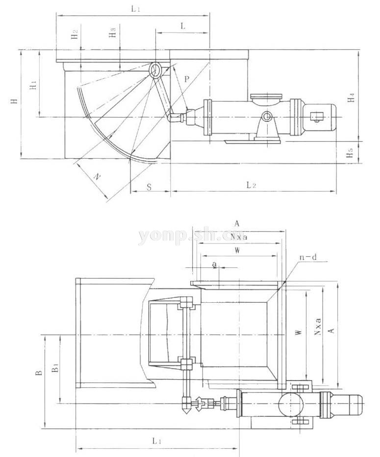 D9/6/3 1 1/2 1-1PX保温型电（气、手）动高温蝶阀 尺寸图