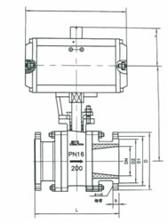 V型陶瓷气动调节球阀结构图 
