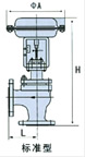 薄膜角式单座气动调节阀外形尺寸图2