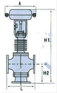 气动薄膜三通合流气动调节阀结构图1