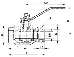 Q11S/Q41S丝口高温球阀结构图