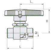 Q11SAF-64内螺纹球阀 结构图