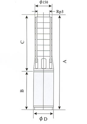 SP42不锈钢多级深井潜水电泵外形尺寸图