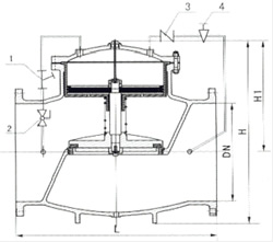 300X活塞式缓闭止回阀结构图
