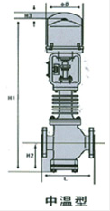 电动直通双座温度调节阀结构图1