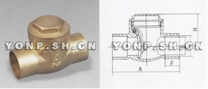 H64W黄铜承插焊旋启式止回阀 外形尺寸图