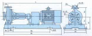 RY热油泵安装尺寸表及图