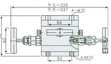 仪表针型三阀组 1151型外形尺寸图