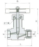 QJ-3内螺纹卡套压力表截止阀外形尺寸图