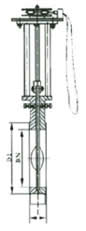 PZL43X/H/F-6/10/16链轮对夹式刀形闸阀 外形尺寸图1