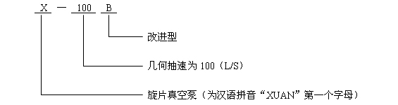 X-100B旋片真空泵型号意义