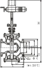 Y945H/Y电动双阀座蒸汽减压阀外形尺寸图