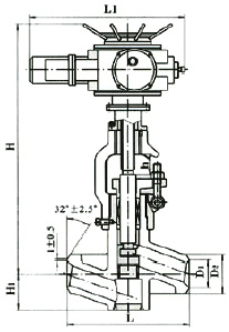  J961Y/961YPP54 锻钢电动对焊蒸汽截止阀结构图