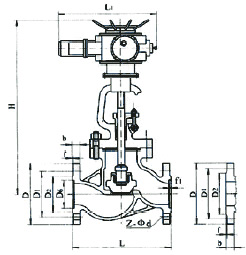  J941H/J941Y型法兰钢制蒸汽截止阀结构图