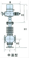 电动三通合流蒸汽调节阀结构图1