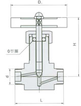QJ-7外螺纹气动管路截止阀外形尺寸图