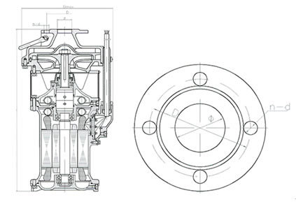 QYF160-4-3不锈钢潜水电泵外形尺寸图