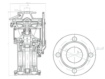 QYF25-17-2.2不锈钢潜水电泵外形尺寸图