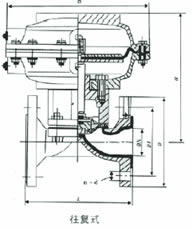 EG641(W/J/FS)-6/10/16型 气动衬胶隔膜阀外形尺寸图