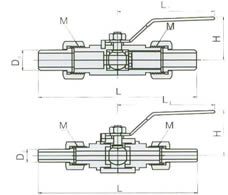 Q21SA外螺纹焊接球阀 结构图