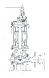 BQW20—40—7.5矿用型隔爆排污排沙潜水电泵外形尺寸图